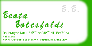 beata bolcsfoldi business card